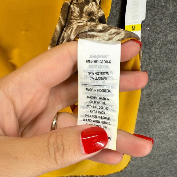 New Nygard T-Shirt Women M Medium Orange Animal Print Short Sleeve Pullover - Picture 8 of 9